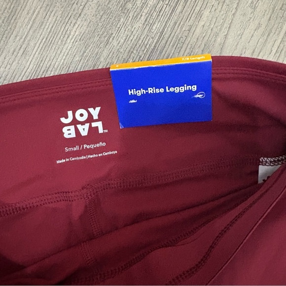 JoyLab Women's High-Rise Red 7/8 Leggings Size Small Moisture Wicking NWT - Picture 5 of 9